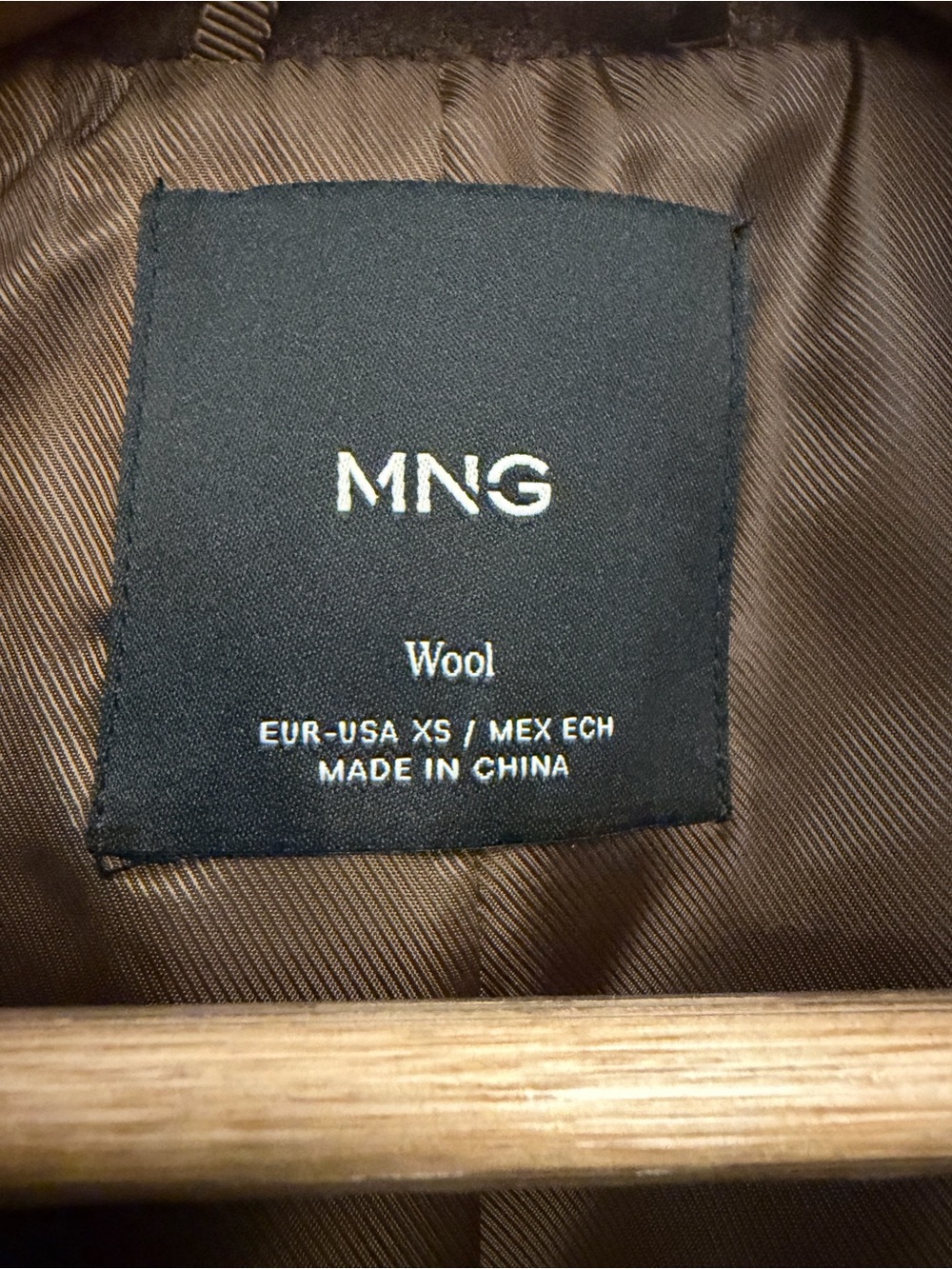 MANGO Wool Blend Jacket Brown XS Cropped Button Front - Picture 4 of 8